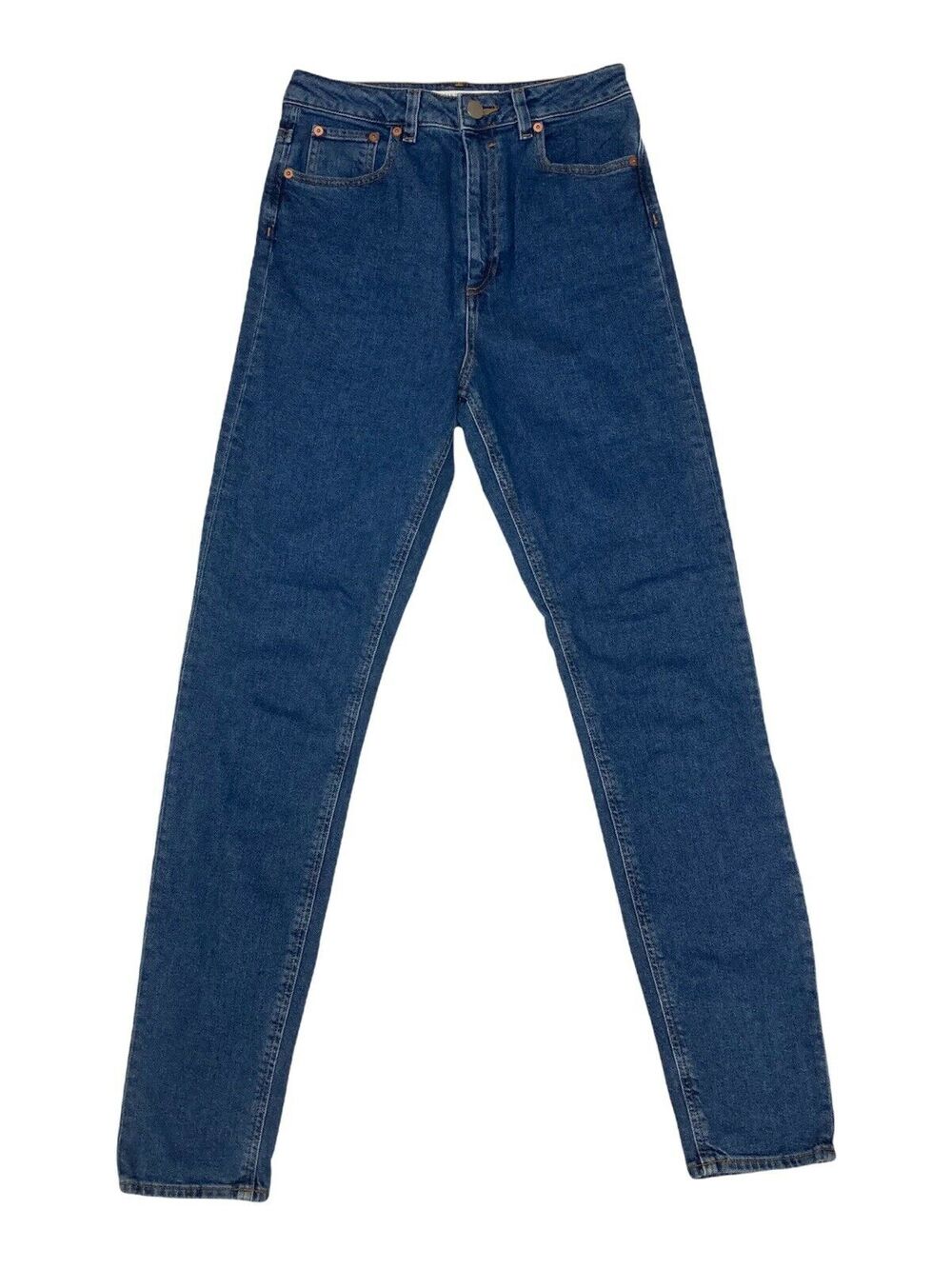 Asos Farleigh Slim High Rise Medium Wash Mom Jeans Size 28x36